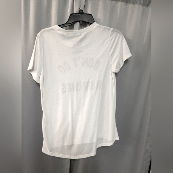 "Don't Do Mornings" ModernLux Distressed White Sheer T-Shirt - Picture 2 of 2